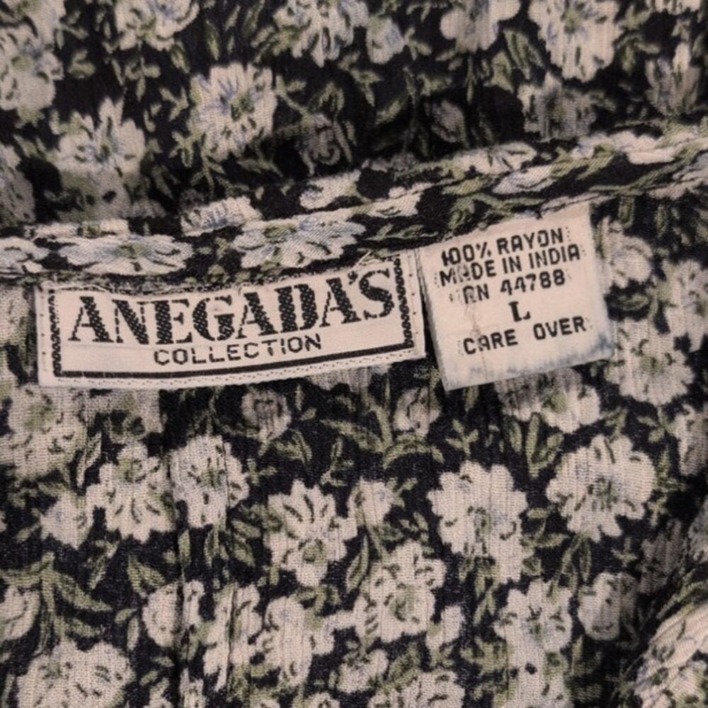 Vtg 90s Anegada's Cottage Prairie Floral Textured Short Sleeve Romper L - Picture 6 of 8